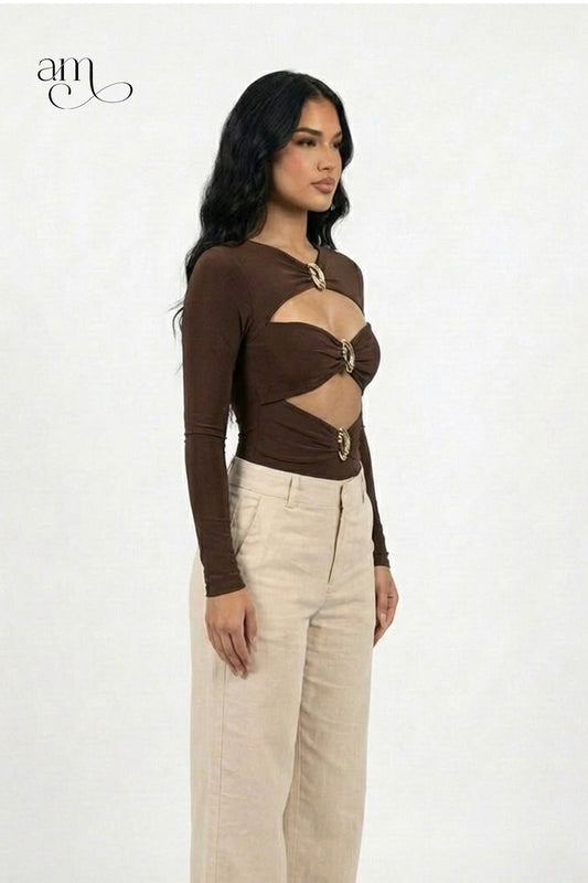 Blusa Coffe Col