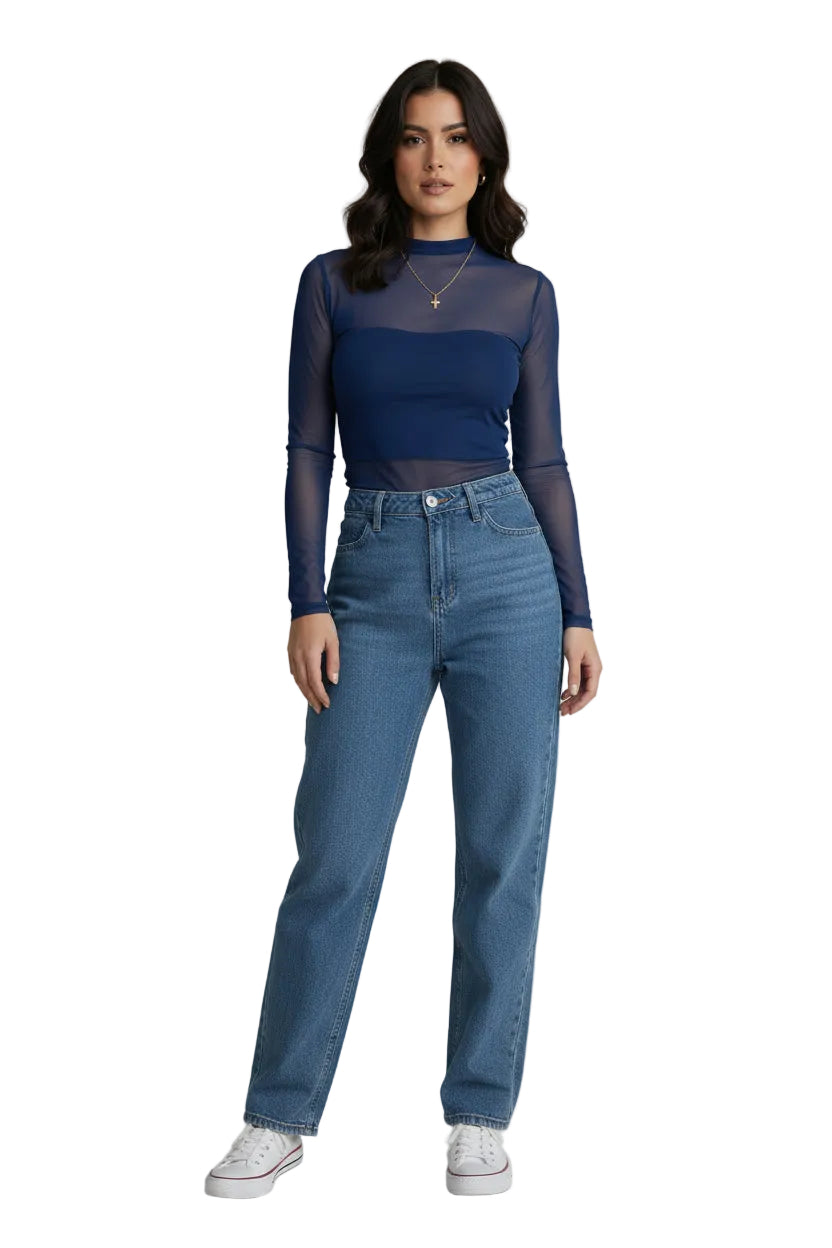 Blusa transparente con top
