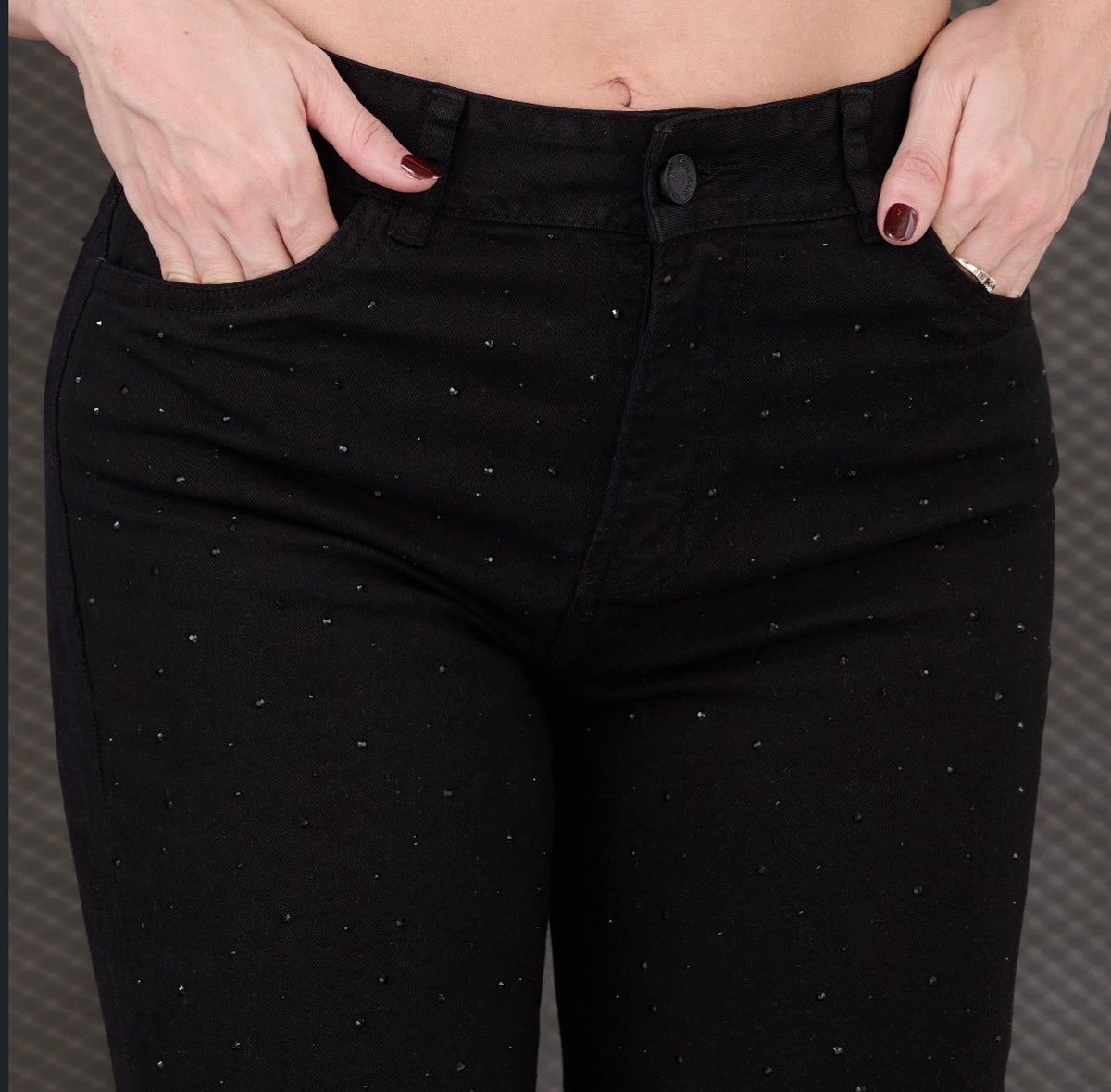 Jeans Negro Piedras Atenea