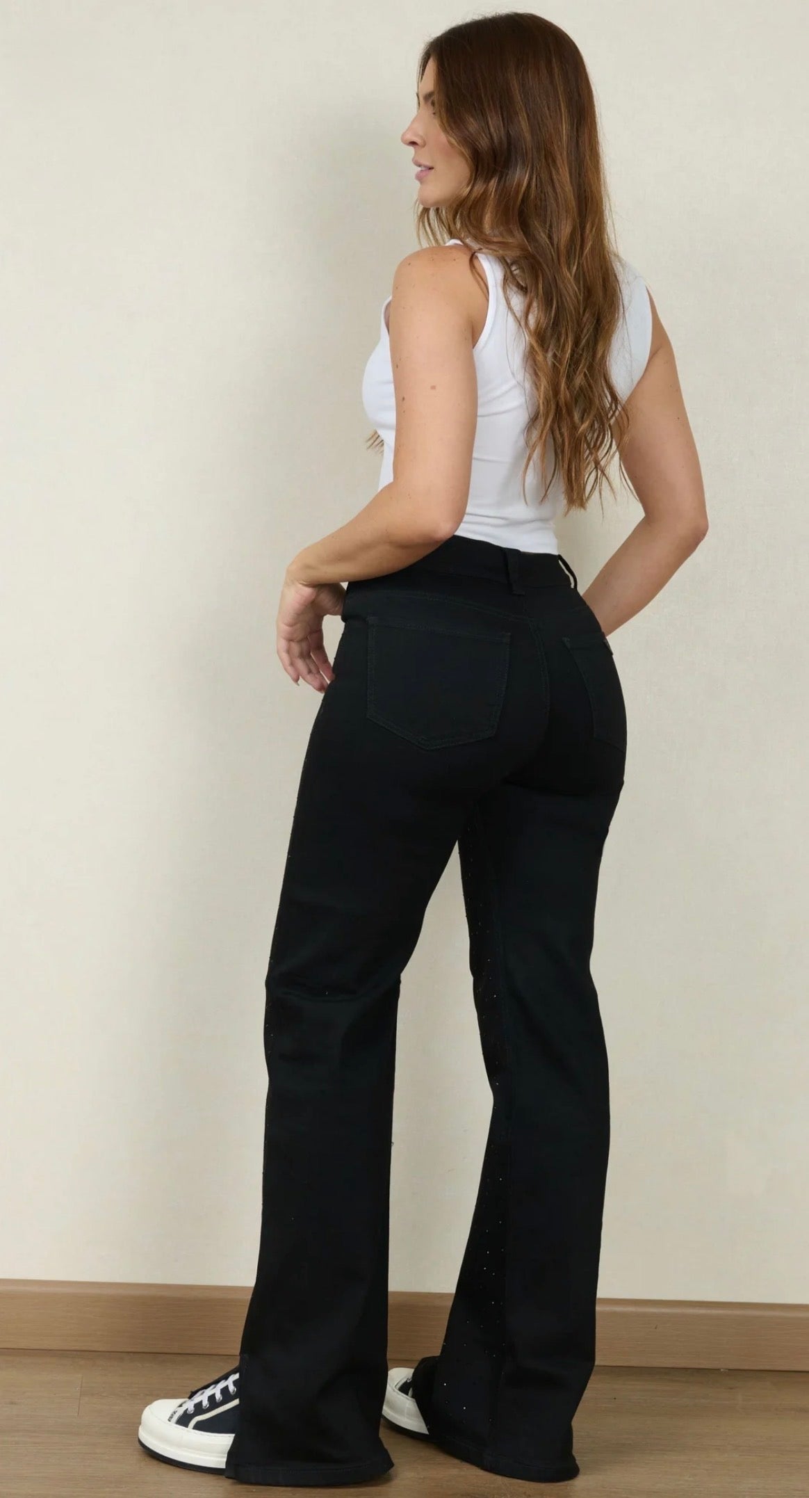 Jeans Negro Piedras Atenea